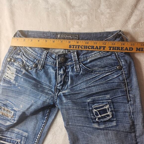 Vintage 90s Pepe Jeans Women’s 27 (no size tag see pics) Distressed Jeans - Picture 1 of 13